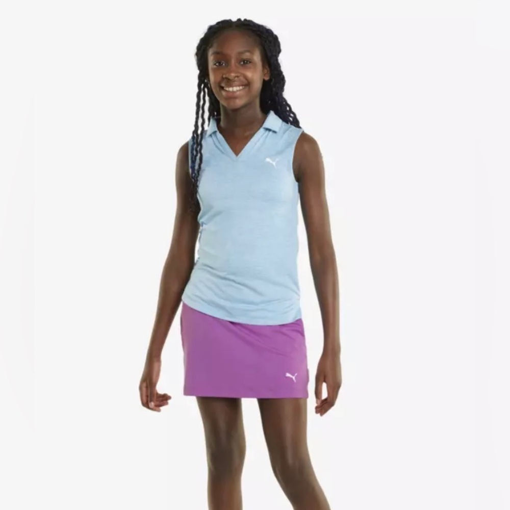 Puma Girls Solid Pull On 13" Golf Skort Mauve Removable Shorts Nwt M And Xl